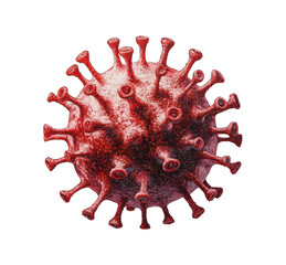 Detailed Illustration of a Coronavirus Particle