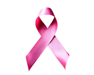 Pink October concept | Pink ribbon from the breast cancer prevention campaign. Isolated, on transparent background. 