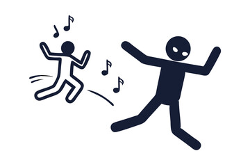 Dynamic Dancing People Icon Celebration, Movement, and Joy