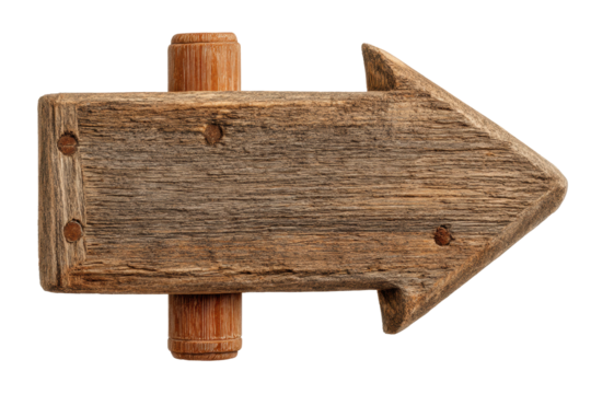 PNG Rustic wooden arrow sign on black background for directional guidance