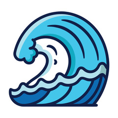 Line Icon Of Large Ocean Wave  Surfing Or Sea Vect (2)