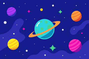 Enchanting Magical Nature Universe Dreamscape Wallpaper Vector Illustration Background