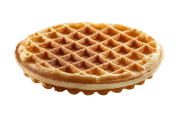 PNG Golden brown belgian waffle on black background highlighting crisp texture