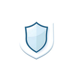 minimal white 3d security shield icon with soft shadows, high quality png isolated on transparent background