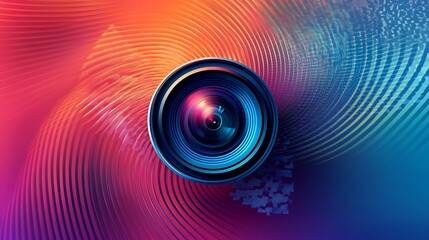 Close-up view of a lens with vibrant colors.