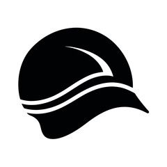 Swim Cap Black Vector Silhouette Drawing