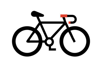 Obraz premium Cycling Icon Black Bicycle Illustration for Travel, Sport, and Friendly Designs