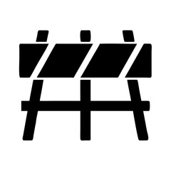 Road construction barricade sign vector illustration for traffic safety and work zone awareness