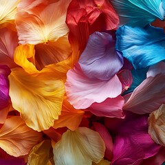 Vibrant flower petals in a colorful arrangement.