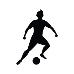 Soccer Player Black Vector Silhouette Design
