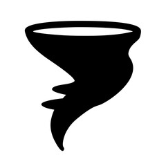 Tornado silhouette vector illustration of a powerful twister storm isolated on white background design