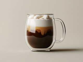 Layered Coffee Drink with Whipped Cream