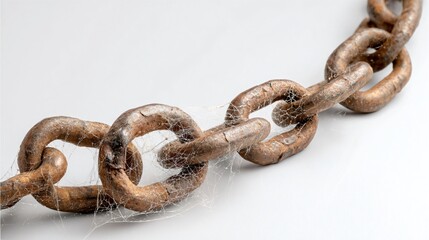 Obraz premium Eerie Old Rusty Chains Covered in Cobwebs for Halloween Decor