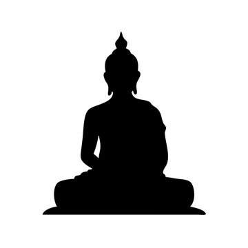 Black buddha silhouette vector image for meditation buddhism and spiritual design projects art