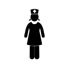 Nurse icon vector illustration of medical professional healthcare worker in uniform with cap