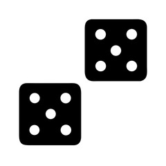 Two black dice vector illustration for casino games gambling and board game design element concept