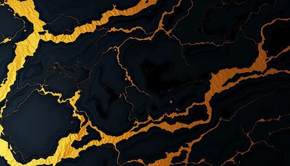 Luxurious black agate with golden veins, faux marble texture, artificial, marbling