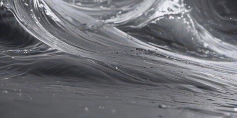 Fluid gray wave, abstract motion blur, sleek design, energy, dynamic, smooth