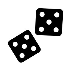 Black dice vector illustration for board game design and gambling concepts with two dice icon