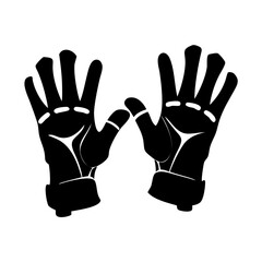 Find black gloves vector illustration for winter season hand protection and safety equipment needs