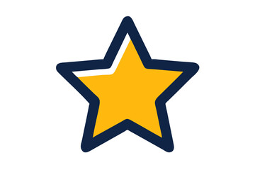 Fototapeta premium Bright Yellow Five-Pointed Star Icon Sharp Edges, Solid Fill