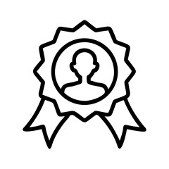 Achievement award badge icon vector illustration for employee recognition and success