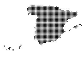 Obraz premium Dotted square map of Spain Medium