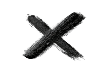 PNG Black grunge painted x on transparent background