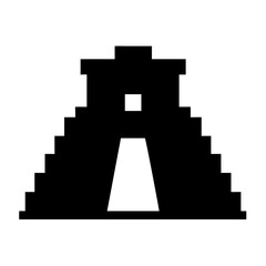 Mayan pyramid illustration ancient architecture graphic design vector historical site icon template