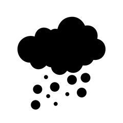 Black and white hail storm weather icon vector illustration of cloud and hail graphic design