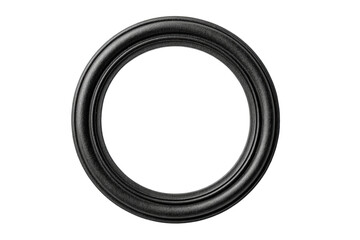 PNG Black circular picture frame isolated on white background