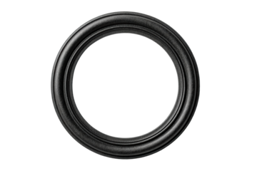 PNG Black circular picture frame isolated on white background