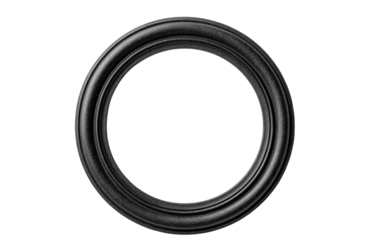 PNG Black circular picture frame isolated on white background