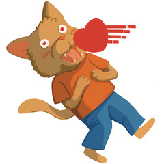 Orange cat in love