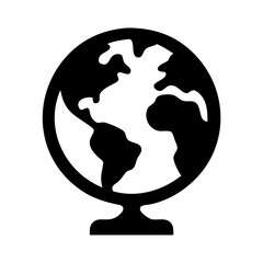 Globe earth world map geography global international travel continent country icon vector