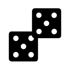 Isolated black dice vector illustration for gambling games and board games graphic design asset