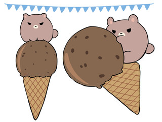 くま アイス チョコ