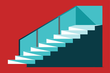 Obraz premium glass staircase to another soul vector illustration background