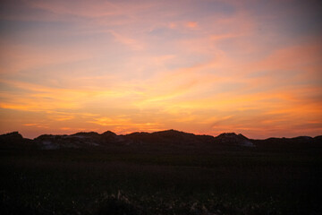 sunset in the mountains