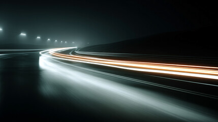 White light waves form an electric tunnel with glowing lines on a dark background, creating a futuristic light speed motion effect. Perfect for technology, sci-fi, speed, and digital energy concepts.