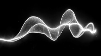 Fototapeta premium White light waves form an electric tunnel with glowing lines on a dark background, creating a futuristic light speed motion effect. Perfect for technology, sci-fi, speed, and digital energy concepts.