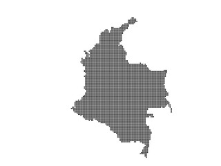 Dotted square map of Colombia Large