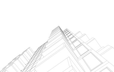 Abstract modern architectural 3d illustration