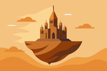 Sandstorms in a Floating Cathedral Epic Desert Storm Around an Airborne Structure