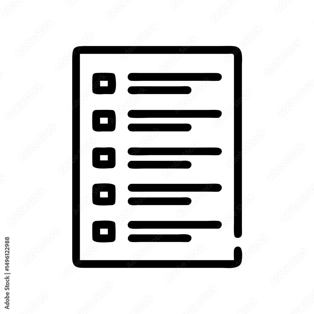 Poster checklist task list to do list icon vector graphic for planning project and organization