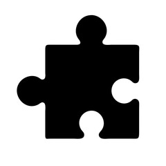 Obraz premium Isolated black puzzle piece vector graphic for design and decoration concept and background use