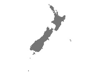 Dotted square map of New Zealand Large