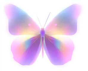 PNG Blurry Butterfly Icon: Abstract Shape Illustration with Vibrant Color Wings.