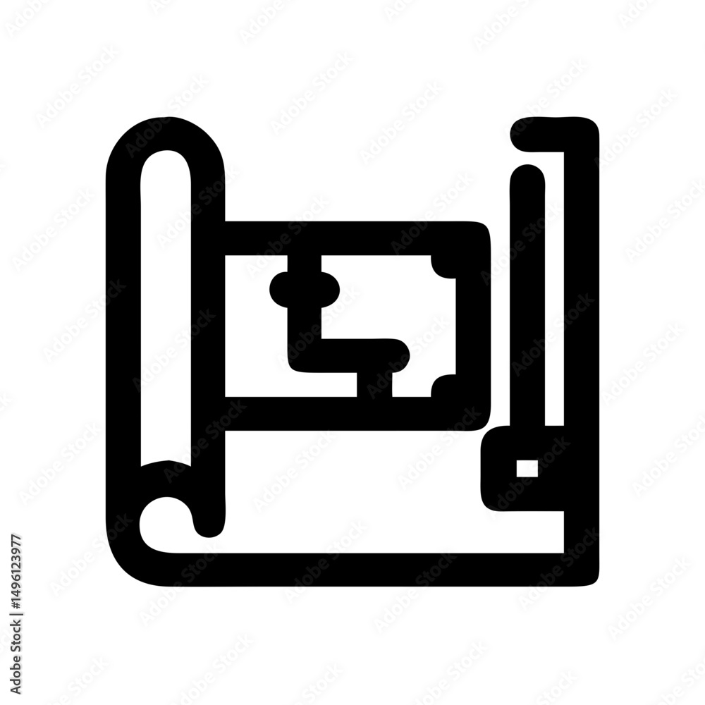 Poster blueprint design plan architecture drawing engineering construction project technical map scroll