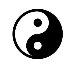 Yin yang symbol vector illustration of balance harmony duality in black and white design art